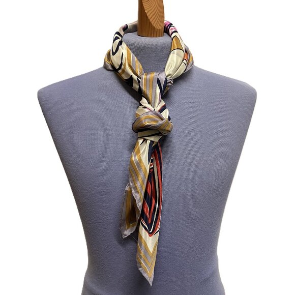 Patrick Stoffel Silk Square Bandana Scarf Celestial Print VintageHair Neck Head - Picture 7 of 9